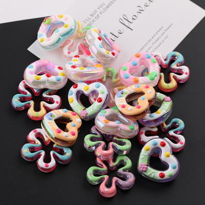 唐三匠手绘波点花朵爱心亚克力