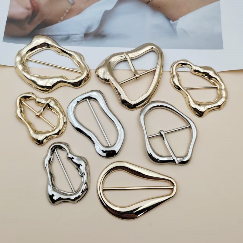 异形不规则金属日字扣针扣女大衣风衣腰带扣调节扣外套装饰扣纽扣