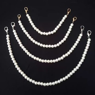 小香风珍珠链条配饰吊带服饰肩带挂链连接龙虾扣V领口装 饰包包链