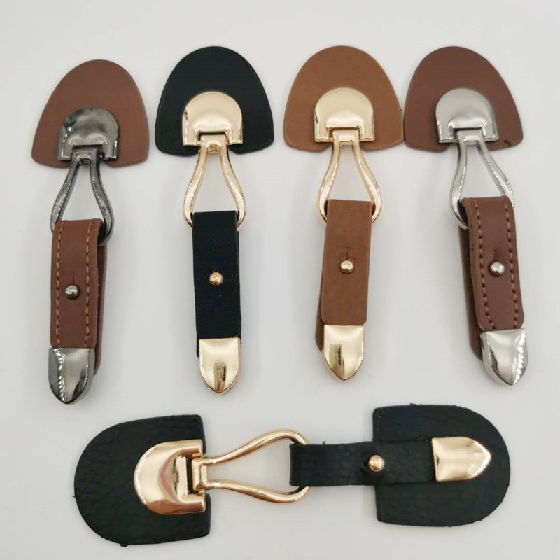 高档金属皮对扣袖扣女羊绒毛呢大衣风衣搭扣扣子皮草衣领装饰纽扣