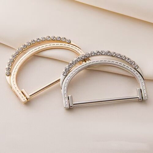 金属镶钻双D扣女大衣风衣腰带调节扣箱包肩带五金配件d型环扣扣子