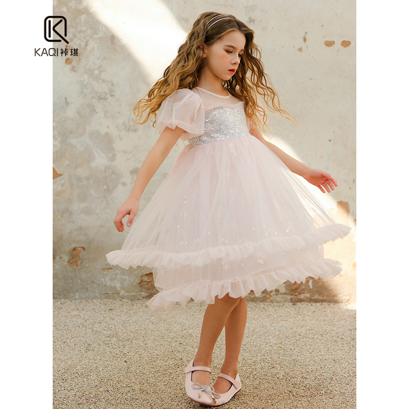 泡泡袖连衣裙公主女童春夏季