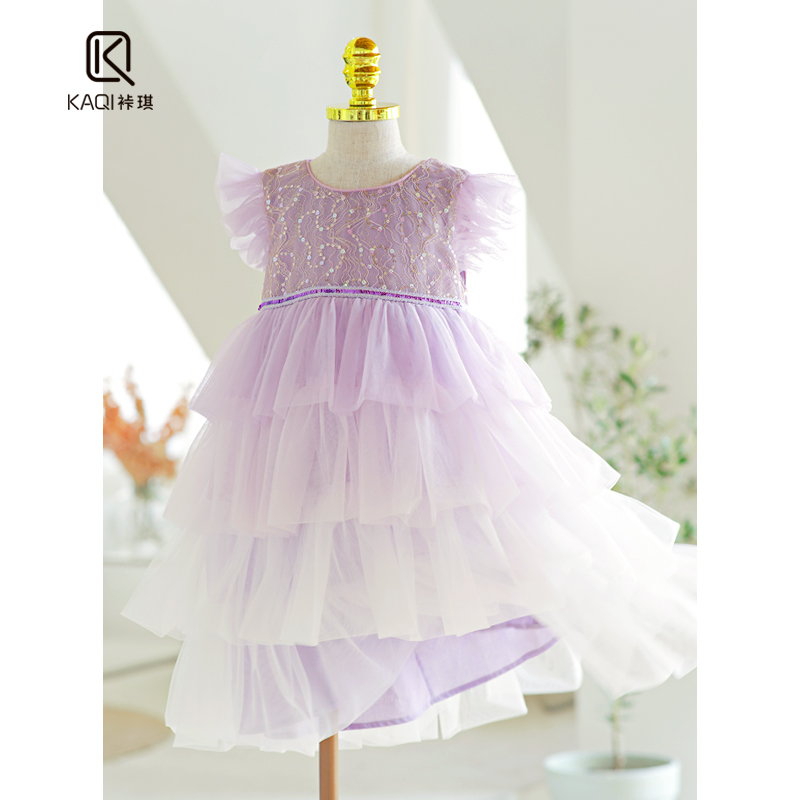 KAQI女童蛋糕公主夏季连衣裙
