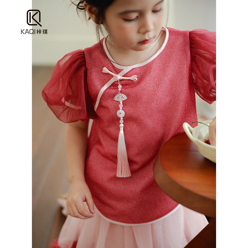 圆领公主短袖国风短袖上衣