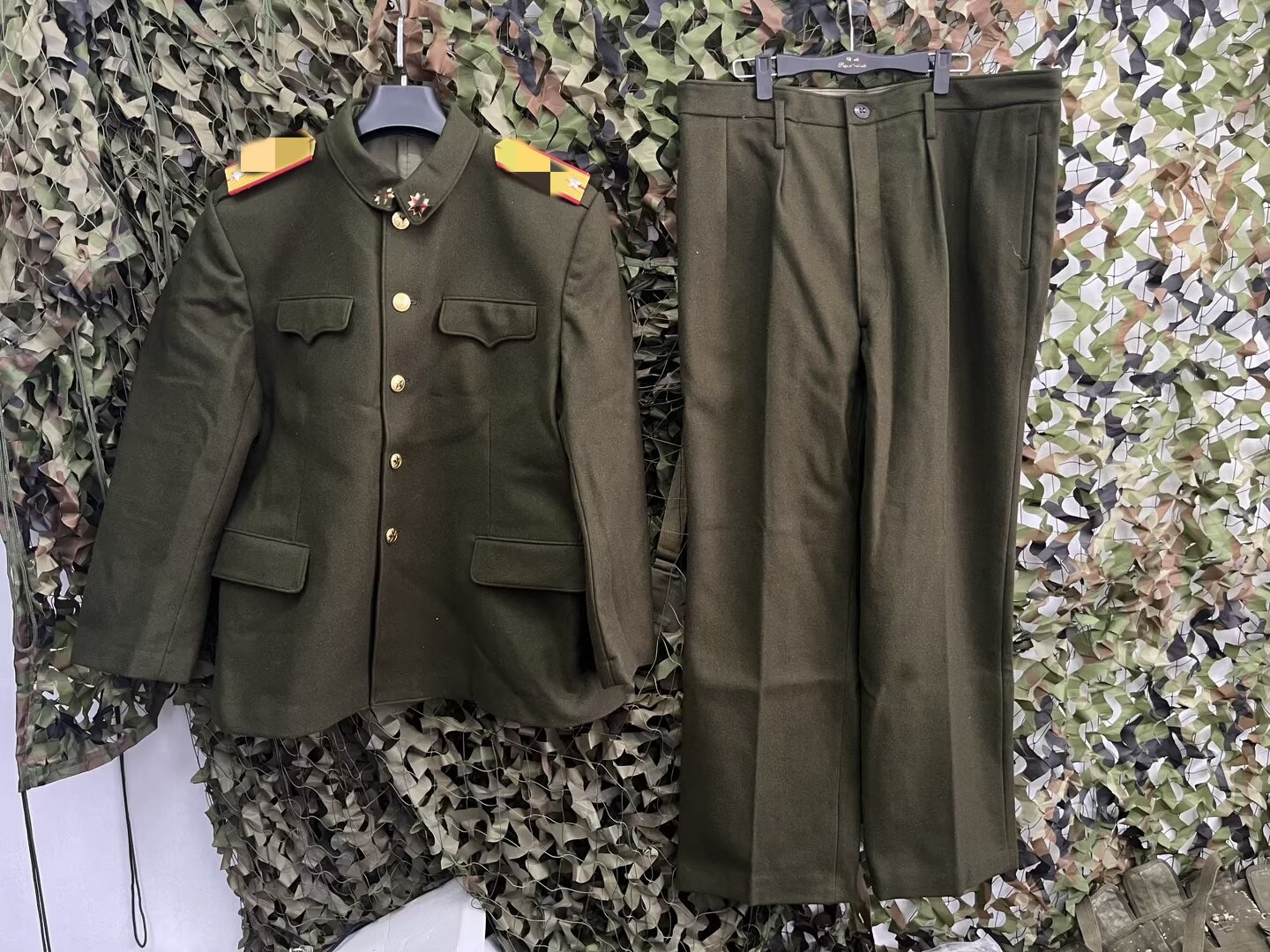 保真90年代老路款冬季毛料将校呢常服老干部西装收藏纪念怀旧拍摄