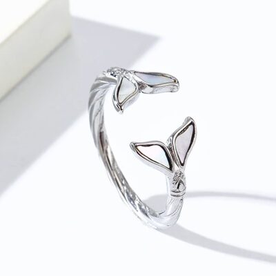 时尚钛钢戒指 小众灵动设计感鱼尾贝壳钛钢戒指女款指环