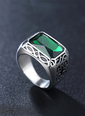 复古朋克风男士钛钢戒指