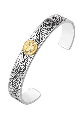 时尚钛钢手镯 欧美高桥老鹰复古钛钢开口手镯 金色老鹰钛钢手镯