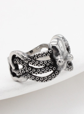 钛钢戒指指环钛钢复古男款