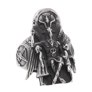 时尚钛钢男款戒指 欧美复古埃及法老阿努比斯戒指 羊钛钢戒指指环