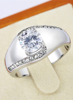 时尚钛钢男款戒指 欧美N款时尚个性钻石婚戒钻戒钛钢戒指指环