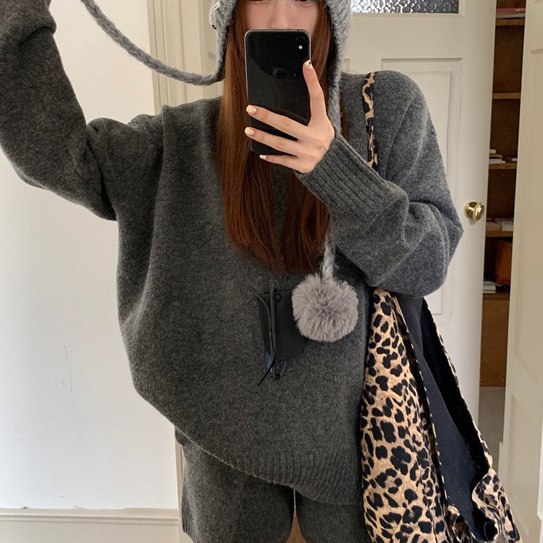 深灰色高级感套装女秋冬季2025新款一整套入冬穿搭盐系轻熟两件套