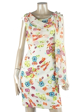 亏本特价 韩国高档正品 Minimum美尼蒙 浪漫印花飘带连衣裙