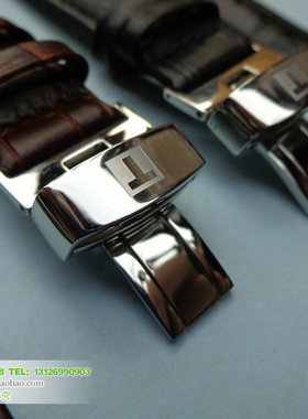天梭力洛克真皮表带男PRC200牛皮表带T41/T461代用原装1853蝴蝶扣