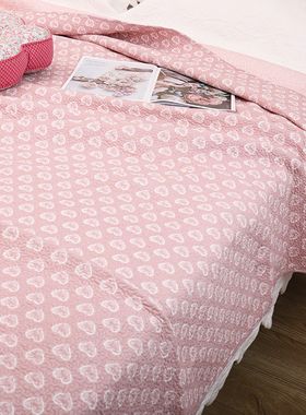 出口韩国Flowering纯棉床盖单件 全棉田园风绗缝被空调被防滑床单