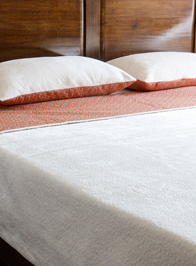 外贸flowering毛绒床盖三件套 秋冬保暖水晶绒绗缝防滑夹棉厚床单