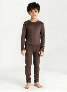 新款秋季薄款超细美利奴羊毛16.5mic男女童套装速干保暖内衣套装