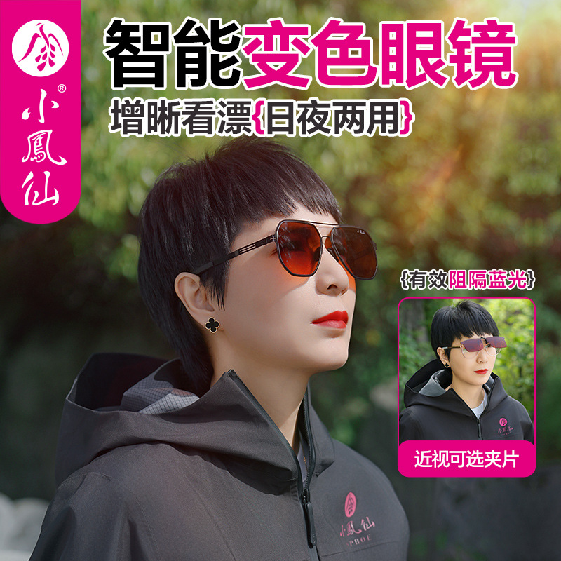 小凤仙偏光钓鱼眼镜智能感光变色