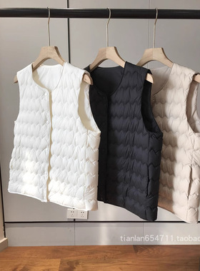 品质和价格都特别实在！90%白鸭绒圆领V领羽绒服马甲背心F101616