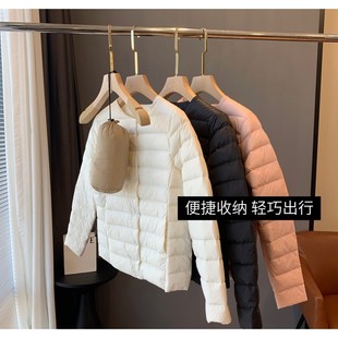 大牌95白鹅绒内胆轻薄款两穿外套保暖内搭打底羽绒服女冬F111902