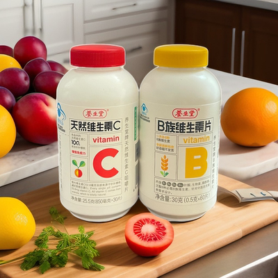 养生堂维生素B族维生素片高含量多种复合生物素叶酸加班熬夜正品