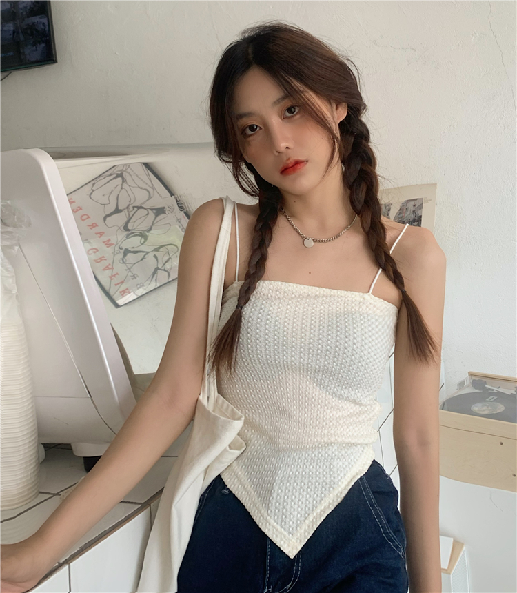 Real price show thin irregular suspender vest top