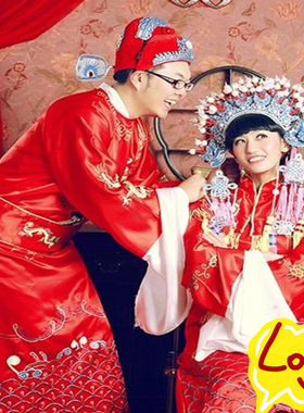 中式婚礼凤冠霞帔舞台汉服古装
