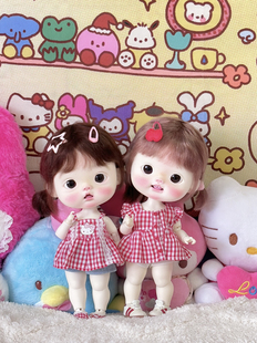 bjd娃衣胖点格子衫 点弟点妹neng体奶包小肥羊小六壮点胖屁Blythe