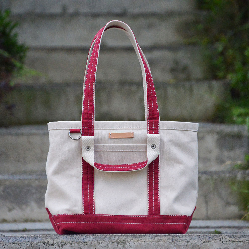 重磅厚帆布托特tote包 红白小众个性DIY 长短双手提 uivy原创设计