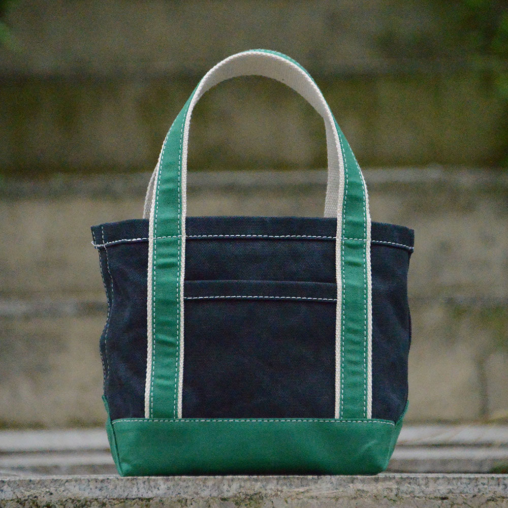 托特包藏蓝撞色绿白肩带uivy