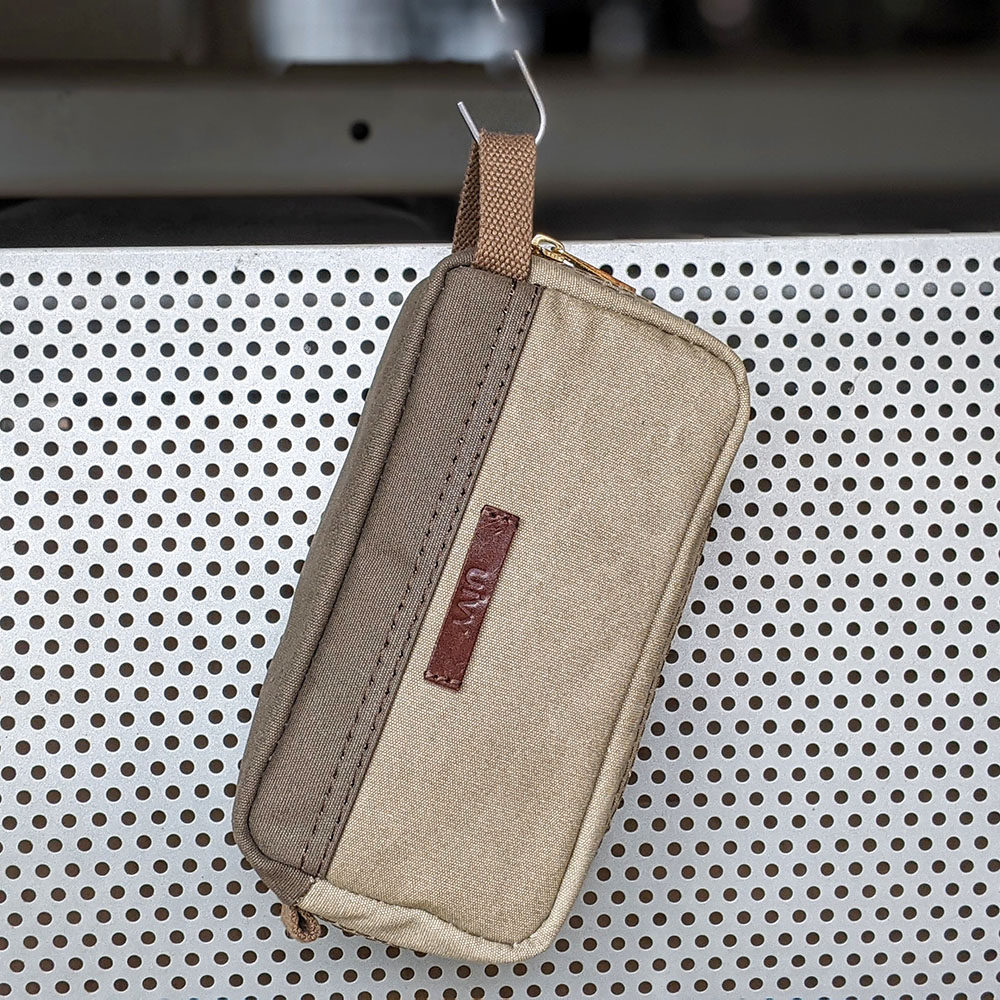 重磅帆布手包卡其色大容量休闲钱包化妆包笔袋工具收纳手提包uivy