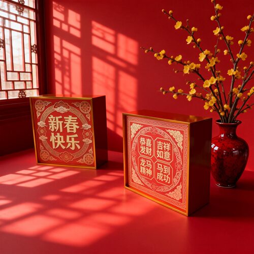 2026春节装饰礼物摆件商场酒店新年大堂场景装扮礼品盒子堆头美陈