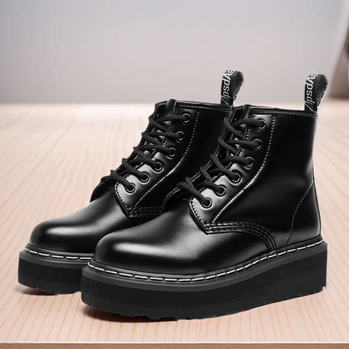 手工缝线超轻厚底真皮1460马丁靴