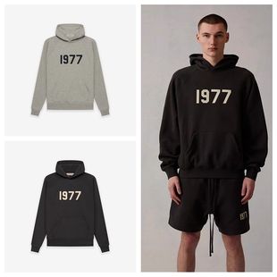 过验ESSENTIALS植绒1977加绒连帽卫衣男女同款FOG复线外套帽衫潮