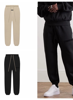 过验ESSENTIALS高街LOGO加绒23SS束脚卫裤男女FOG复线宽松休闲裤