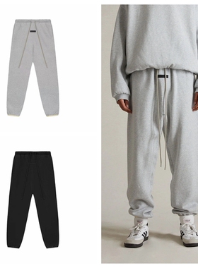 过验ESSENTIALS高街撞色加绒24SS束脚卫裤男女FOG复线宽松休闲裤