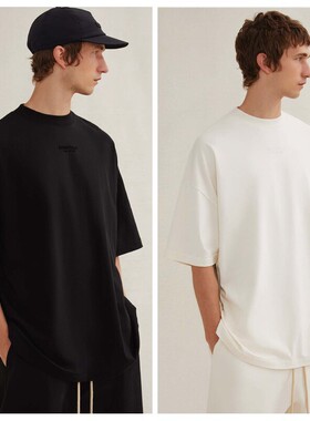 过验正版品鉴ESSENTIALS云系列23FW高街短袖T恤男FOG复线宽松半袖