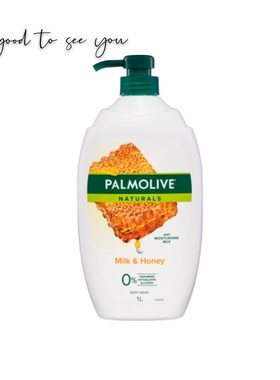 新西兰直邮一瓶包直邮palmolive蜂蜜牛奶沐浴露1L保湿滋润好闻