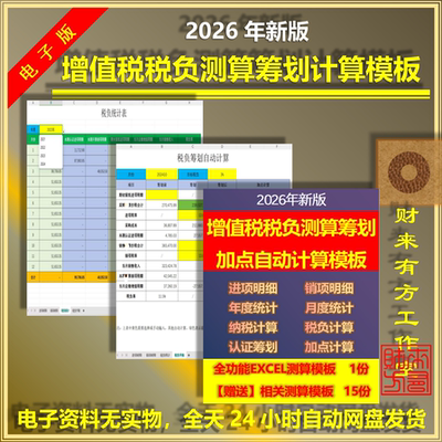 增值税负平衡测算excel模板全套