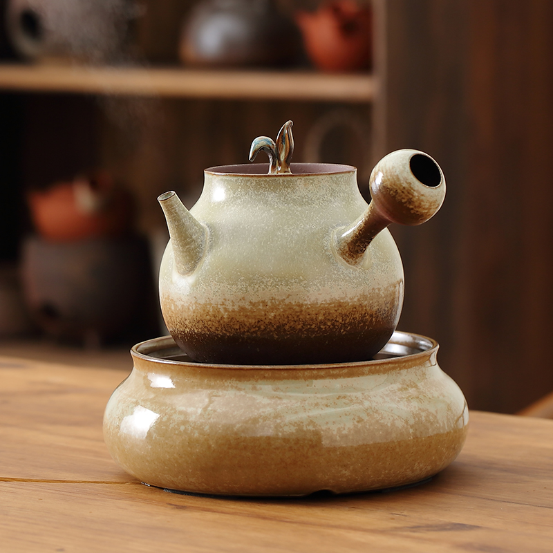 明德园跳盖薄胎陶壶烧水煮茶壶