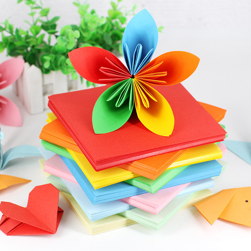 儿童花纸正方形彩色折纸