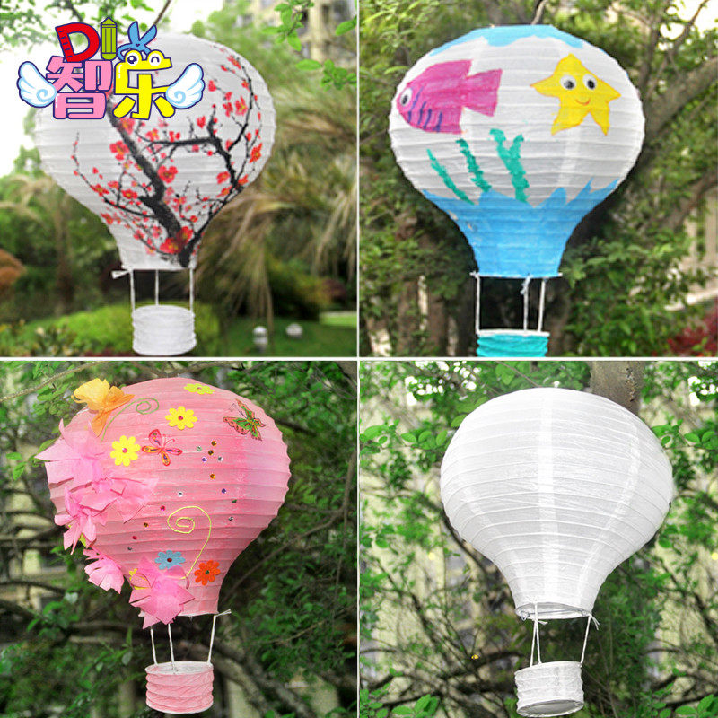 热气球白纸灯笼 儿童手工diy绘画涂鸦制作幼儿园中秋节装饰材料包|ruв категории фестиваль товаров/подарок, фонарь - от Buy2taobao.com для оказания профессиональной услуги покупки агента Taobao