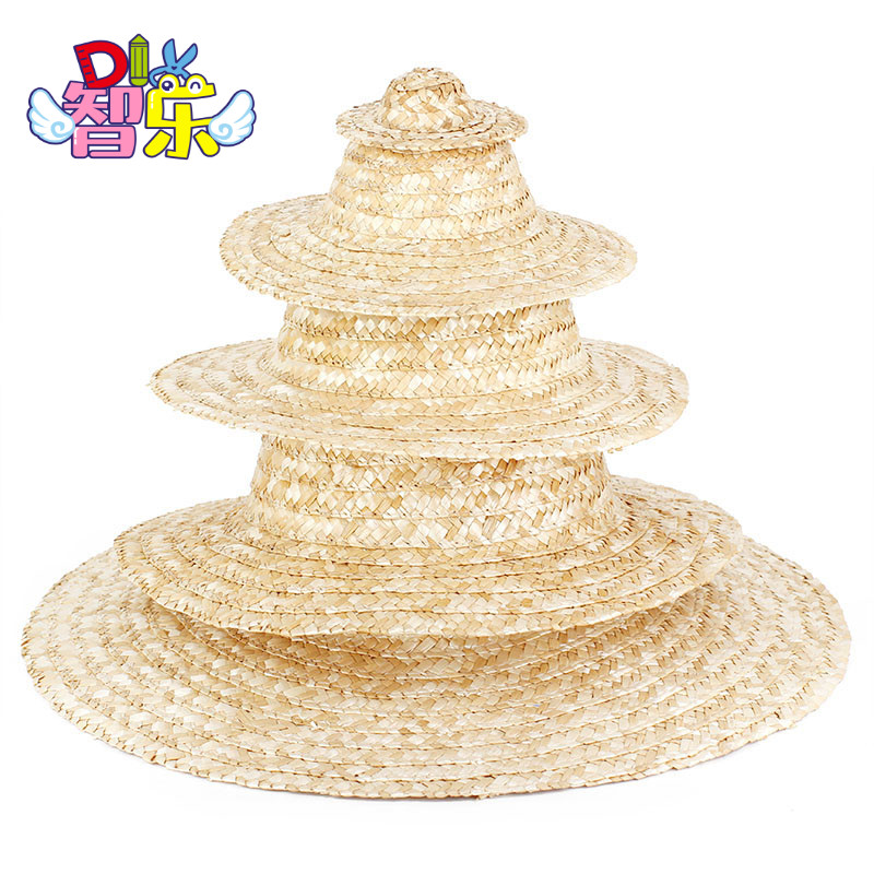 儿童DIY绘画草帽子墙面布置装饰幼儿园创意美术材料手工画画涂鸦