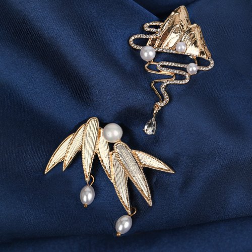 合金发簪非遗手工DIY饰品配件材料包底胚发簪点翠螺钿diy胸针发夹