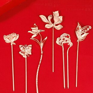 螺钿胸针DIY饰品配件底胚发簪点翠发夹材料包非遗手工合金三八节