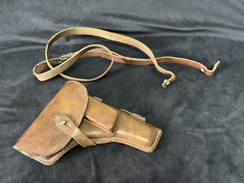 原品60年代越战铜扣54式牛皮套援北越苏联TT33托卡列夫手仓纯皮套