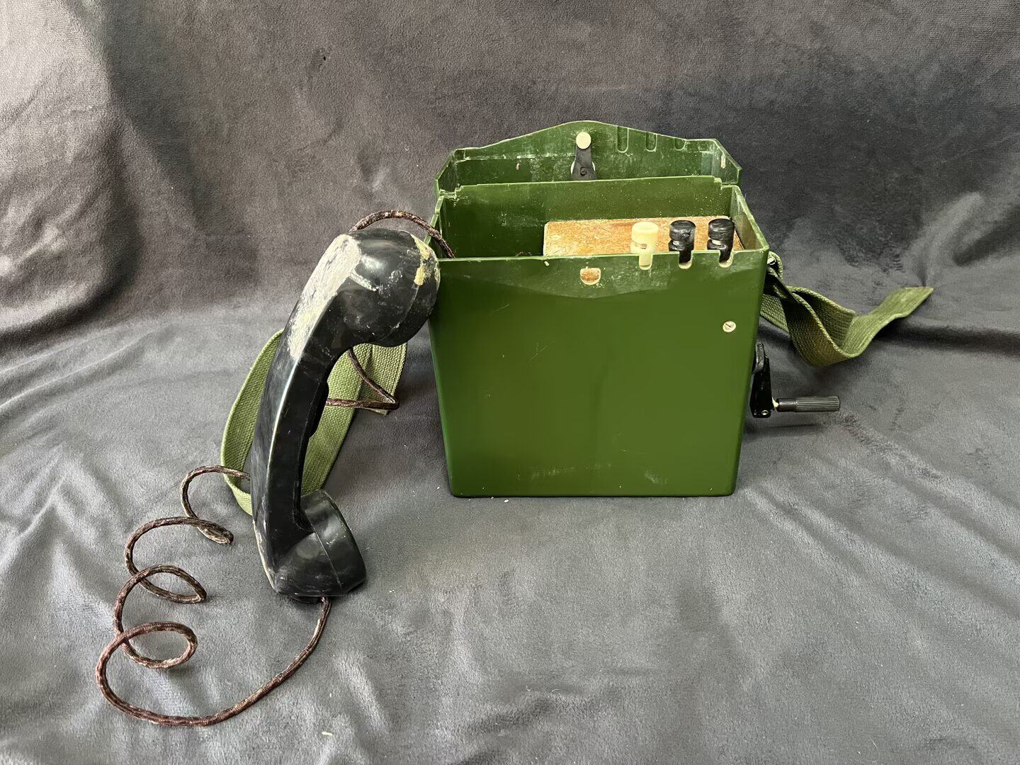 正品70-80年代65-1型手摇磁石电话战壕通讯联络电话越战电话机
