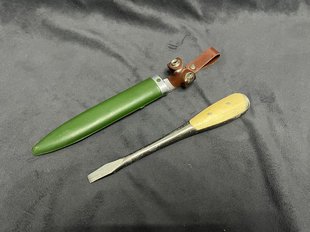 原品海式船坞艇船修理一字头加厚螺丝刀扁铲搭配80年代空塑料81鞘