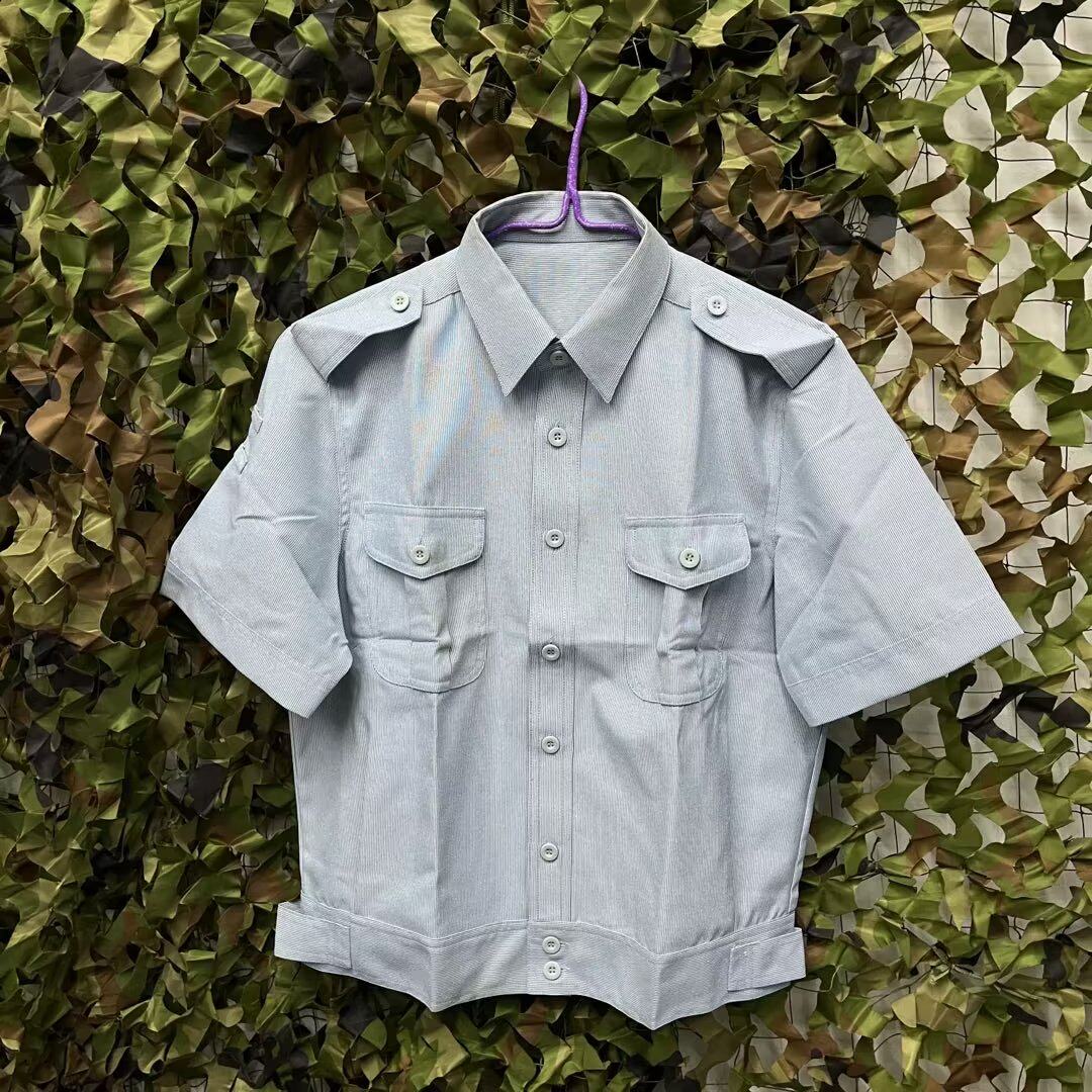 原品公发老货99飞老空款蓝色衬衫老式女常服短袖老的确良速干衬衫