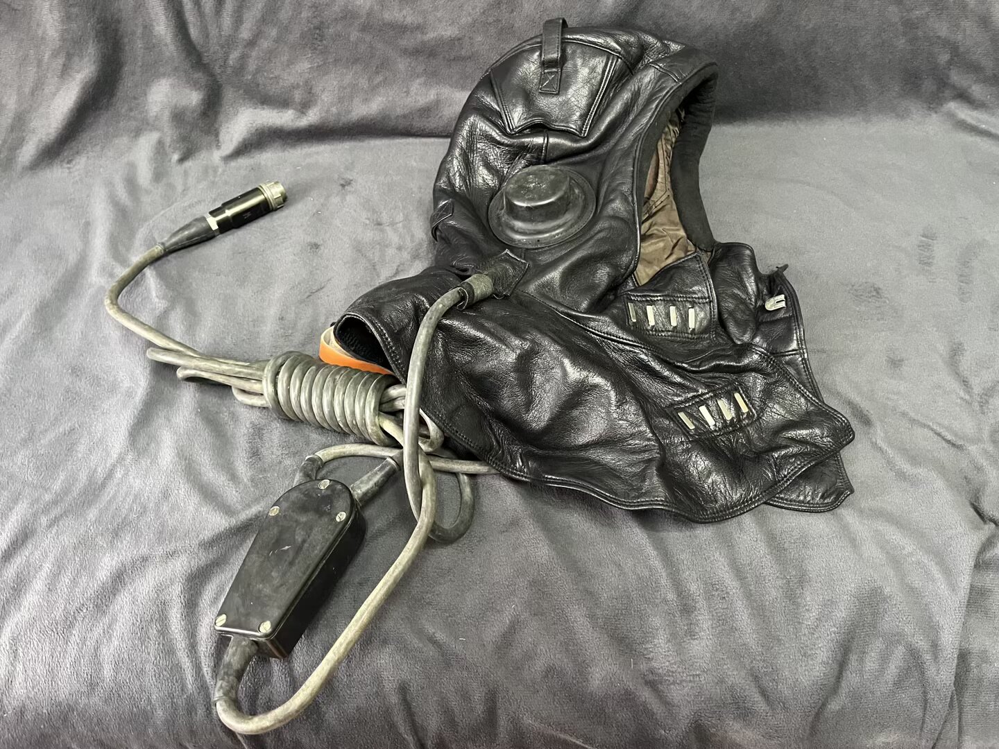 正品90年代软羊皮俄式基洛级潜航帽水下大黑鱼潜船帽防风护颈艇帽